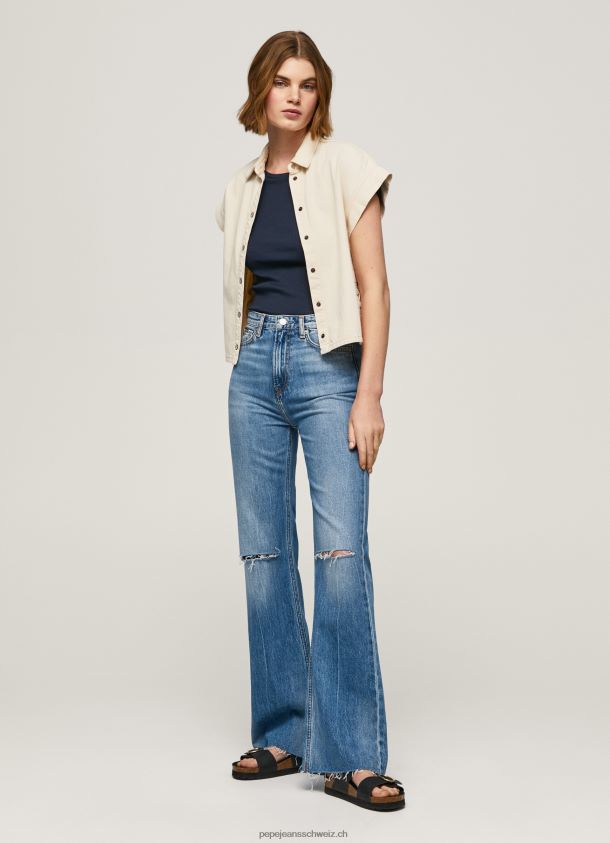 Harper-Jeans mit hoher Taille und ausgestellter Passform Frauen Pepe Jeans Denim 84XH6T64