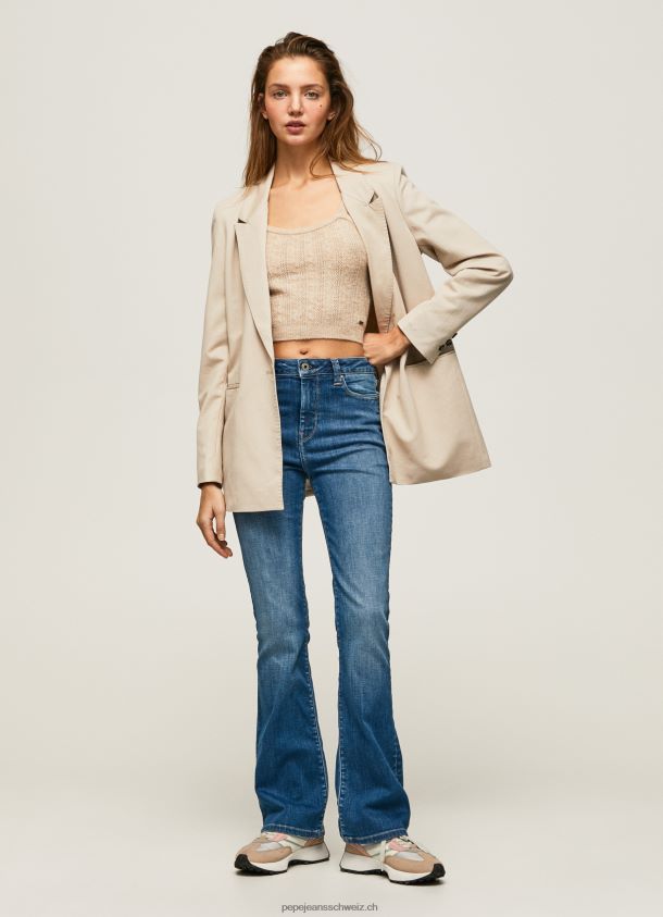 dion hoch taillierte Jeans mit ausgestellter Passform Frauen Pepe Jeans Denim 84XH6T60