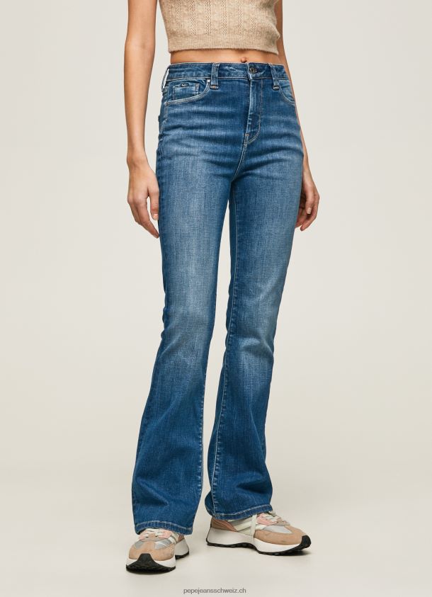 dion hoch taillierte Jeans mit ausgestellter Passform Frauen Pepe Jeans Denim 84XH6T60