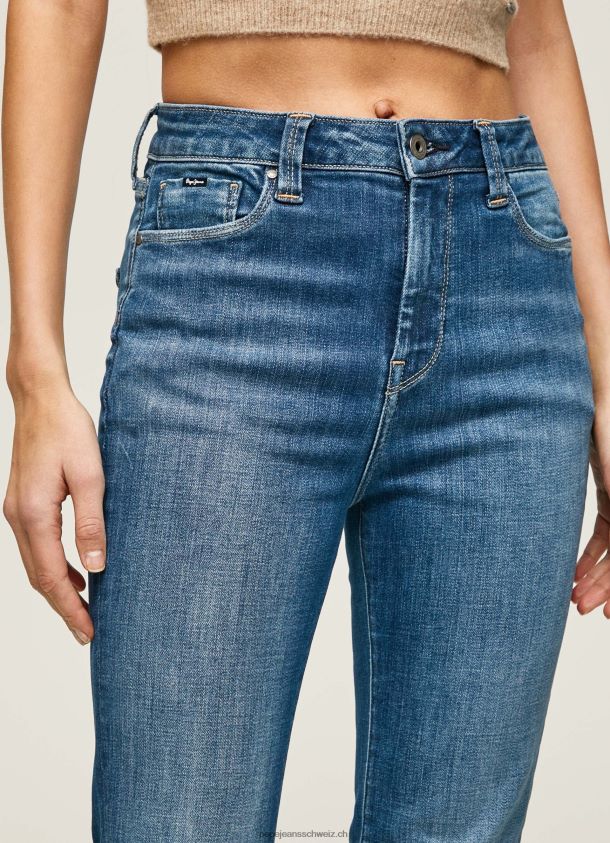 dion hoch taillierte Jeans mit ausgestellter Passform Frauen Pepe Jeans Denim 84XH6T60