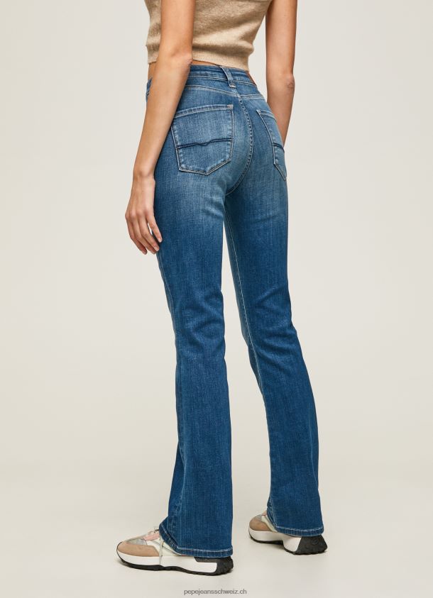 dion hoch taillierte Jeans mit ausgestellter Passform Frauen Pepe Jeans Denim 84XH6T60
