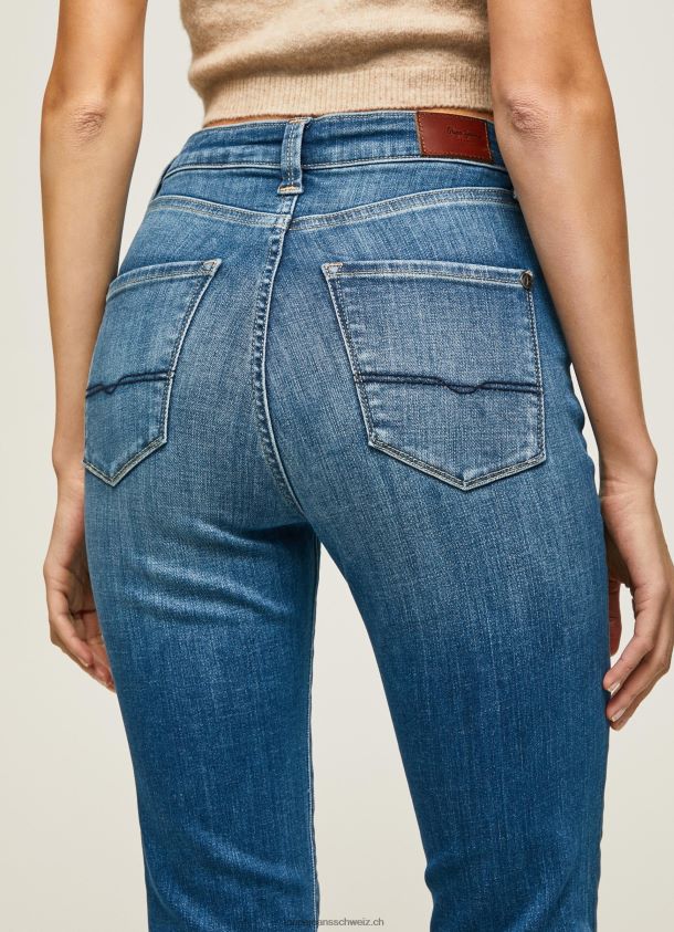 dion hoch taillierte Jeans mit ausgestellter Passform Frauen Pepe Jeans Denim 84XH6T60