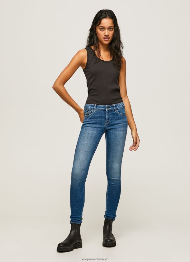Pixie-Jeans in schmaler Passform mit mittelhohem Bund Frauen Pepe Jeans Denim 84XH6T54