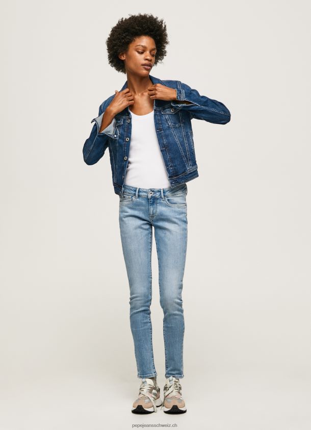 Skinny-Fit-Jeans mit mittelhohem Pixie-Schnitt Frauen Pepe Jeans Denim 84XH6T42