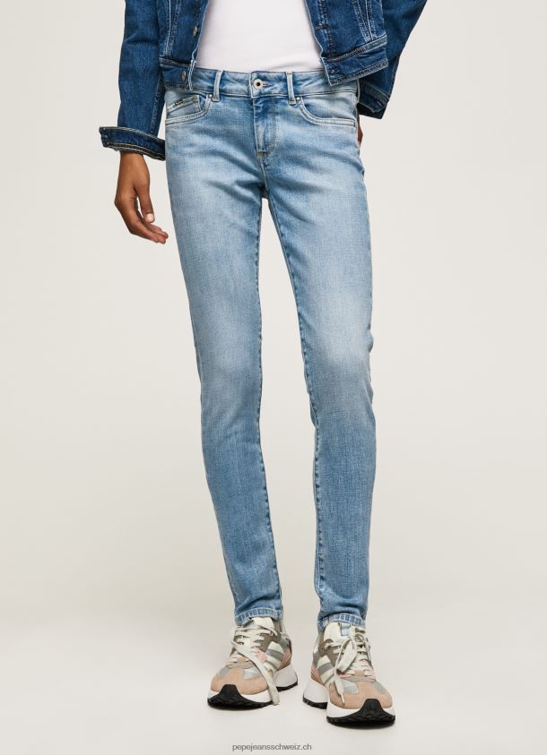 Skinny-Fit-Jeans mit mittelhohem Pixie-Schnitt Frauen Pepe Jeans Denim 84XH6T42