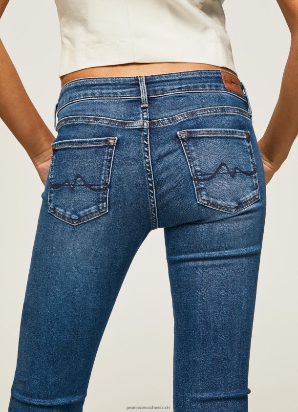 Slim-Fit-Jeans mit mittelhohem Bund von Piccadilly Frauen Pepe Jeans Denim 84XH6T71