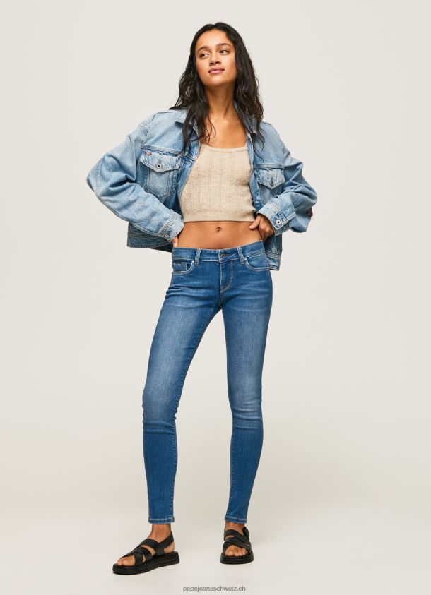 Soho Skinny-Fit-Jeans mit mittelhohem Bund Frauen Pepe Jeans Denim 84XH6T48