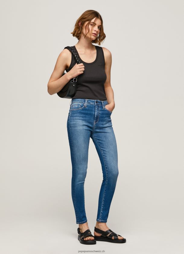 dion Skinny-Fit-Jeans mit hoher Taille Frauen Pepe Jeans Denim 84XH6T41