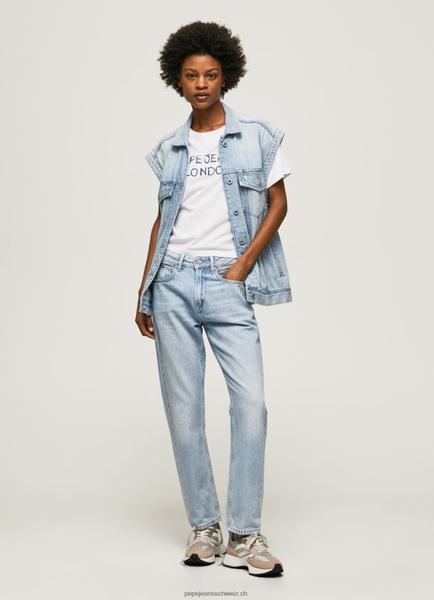 Mary-Jeans mit hoher Taille und normaler Passform Frauen Pepe Jeans Denim 84XH6T19