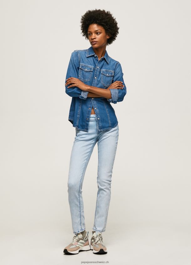 New Brooke Jeans mit normaler Passform und mittelhohem Bund Frauen Pepe Jeans Denim 84XH6T10