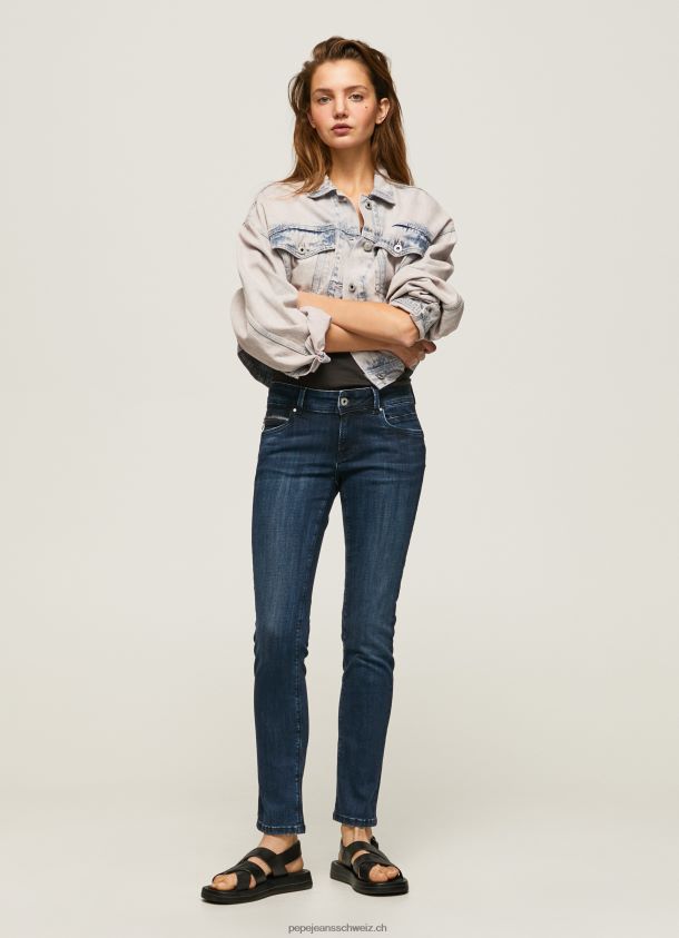 New Brooke schmal geschnittene Jeans mit mittlerer Taille Frauen Pepe Jeans Denim 84XH6T35