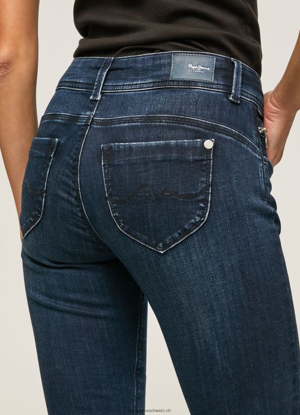 New Brooke schmal geschnittene Jeans mit mittlerer Taille Frauen Pepe Jeans Denim 84XH6T35
