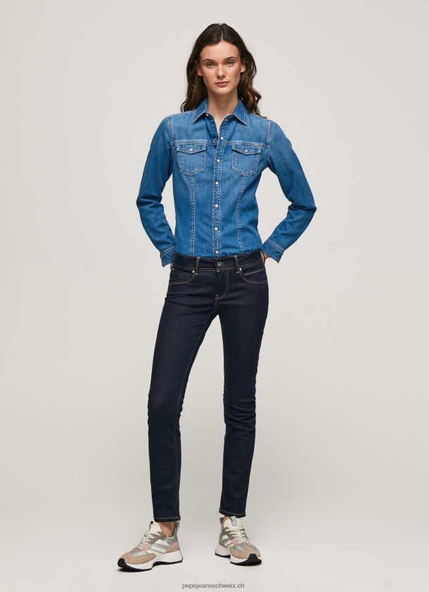 New Brooke schmal geschnittene Jeans mit mittlerer Taille Frauen Pepe Jeans Denim 84XH6T9