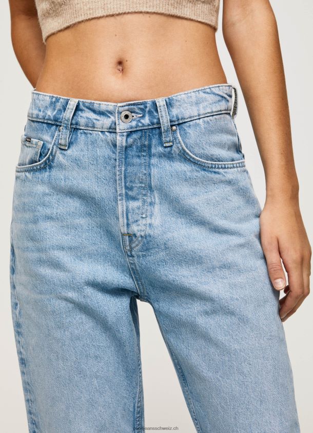 Robyn Jeans mit hoher Taille und normaler Passform Frauen Pepe Jeans Denim 84XH6T16