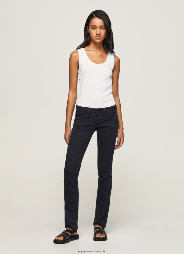 Venus Jeans mit gerader Passform und niedriger Taille Frauen Pepe Jeans Schwarz 84XH6T298