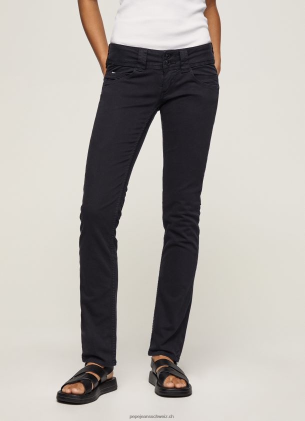 Venus Jeans mit gerader Passform und niedriger Taille Frauen Pepe Jeans Schwarz 84XH6T298