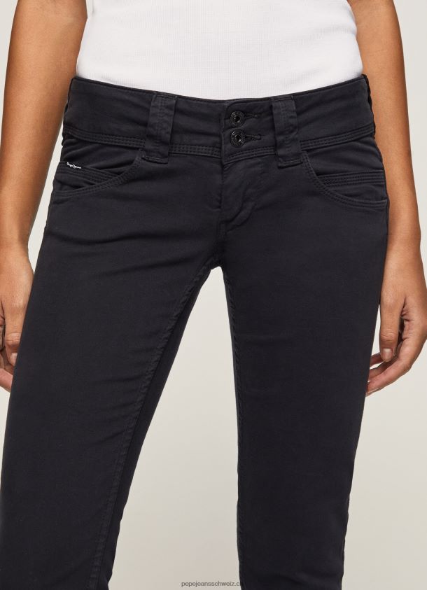 Venus Jeans mit gerader Passform und niedriger Taille Frauen Pepe Jeans Schwarz 84XH6T298