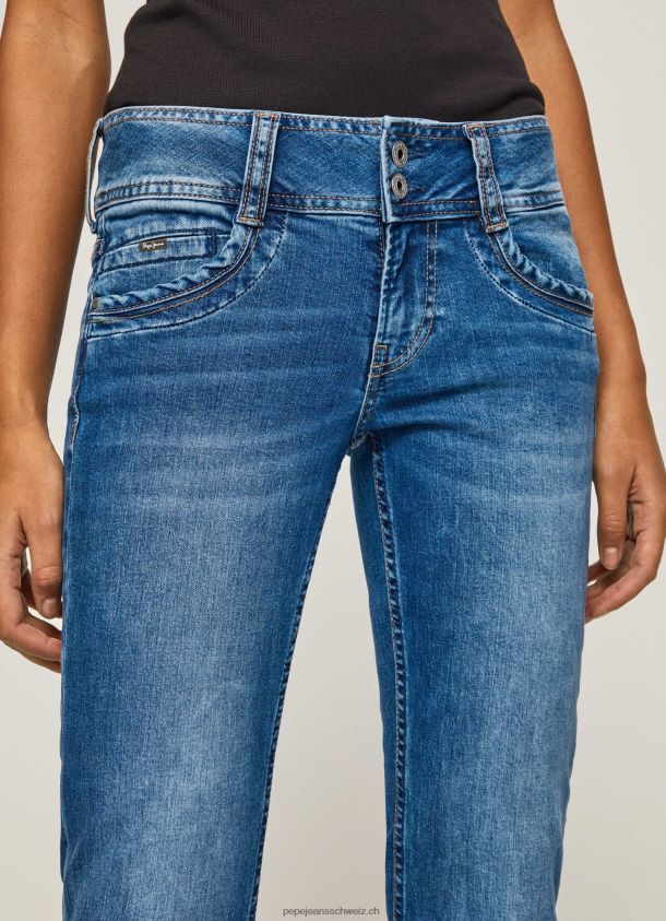 gen gerade geschnittene Jeans mit mittlerer Taille Frauen Pepe Jeans Denim 84XH6T32