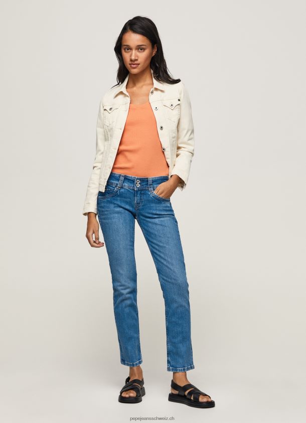 gen gerade geschnittene Jeans mit mittlerer Taille Frauen Pepe Jeans Denim 84XH6T34