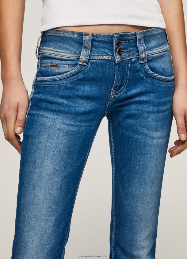 gen gerade geschnittene Jeans mit mittlerer Taille Frauen Pepe Jeans Denim 84XH6T6