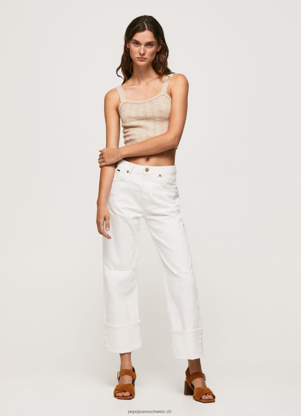 haselnussbraune Jeans mit hoher Taille und normaler Passform Frauen Pepe Jeans Denim 84XH6T2