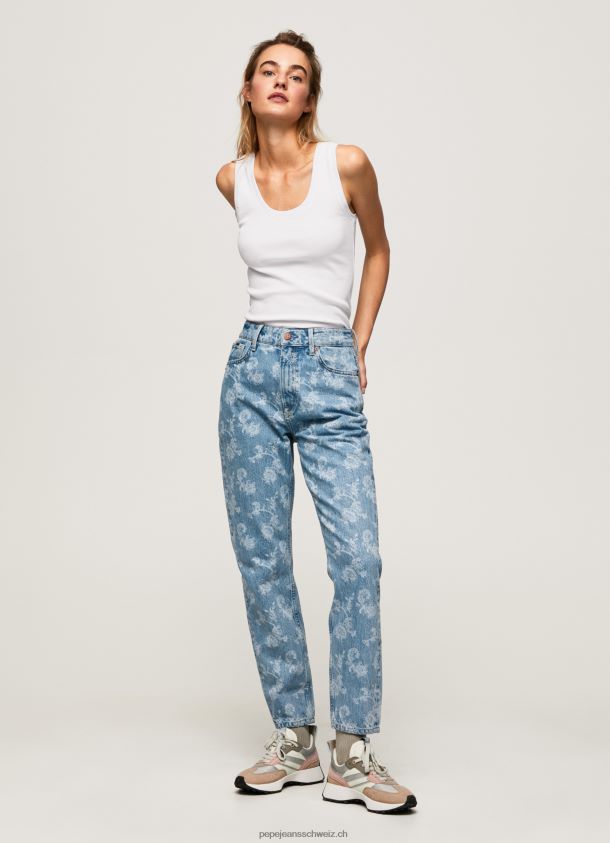 Violette Jeans mit hoher Taille und entspannter Passform Frauen Pepe Jeans Denim 84XH6T77