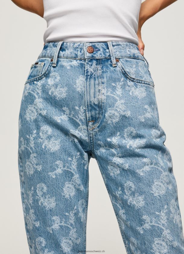 Violette Jeans mit hoher Taille und entspannter Passform Frauen Pepe Jeans Denim 84XH6T77