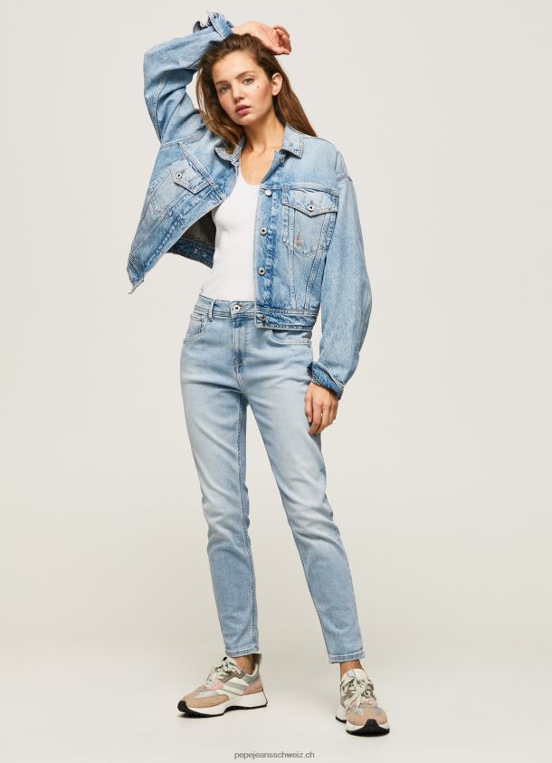 Violette Jeans mit hoher Taille und entspannter Passform Frauen Pepe Jeans Denim 84XH6T85