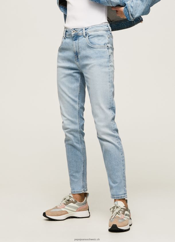 Violette Jeans mit hoher Taille und entspannter Passform Frauen Pepe Jeans Denim 84XH6T85