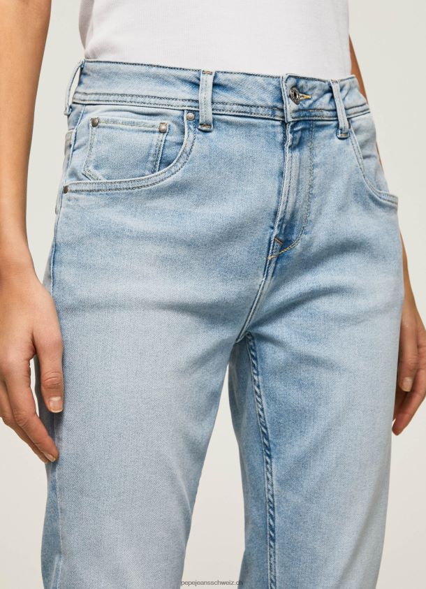 Violette Jeans mit hoher Taille und entspannter Passform Frauen Pepe Jeans Denim 84XH6T85