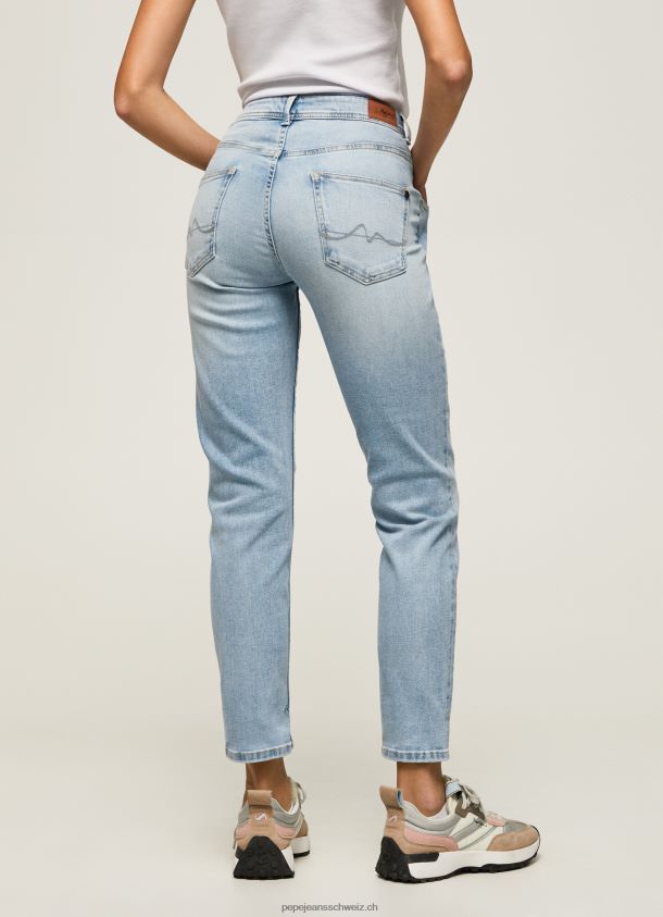 Violette Jeans mit hoher Taille und entspannter Passform Frauen Pepe Jeans Denim 84XH6T85