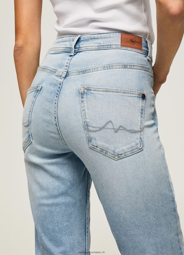 Violette Jeans mit hoher Taille und entspannter Passform Frauen Pepe Jeans Denim 84XH6T85