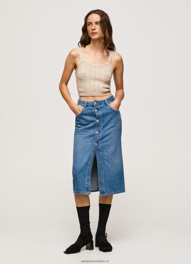 Midirock aus Baumwolldenim Frauen Pepe Jeans Denim 84XH6T100