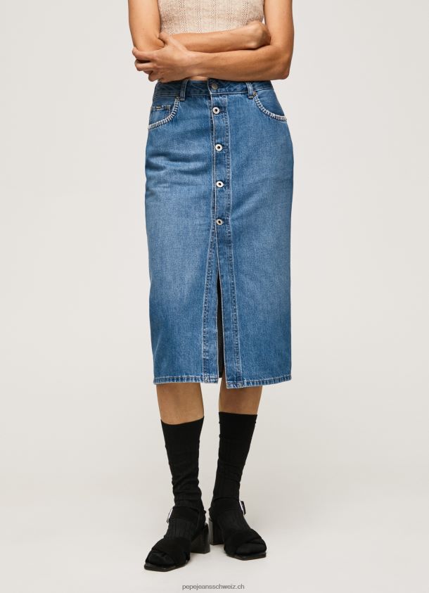 Midirock aus Baumwolldenim Frauen Pepe Jeans Denim 84XH6T100