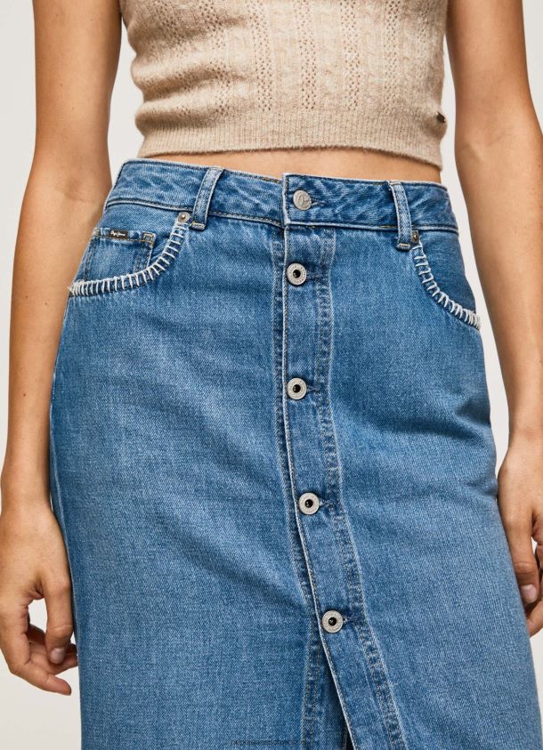 Midirock aus Baumwolldenim Frauen Pepe Jeans Denim 84XH6T100