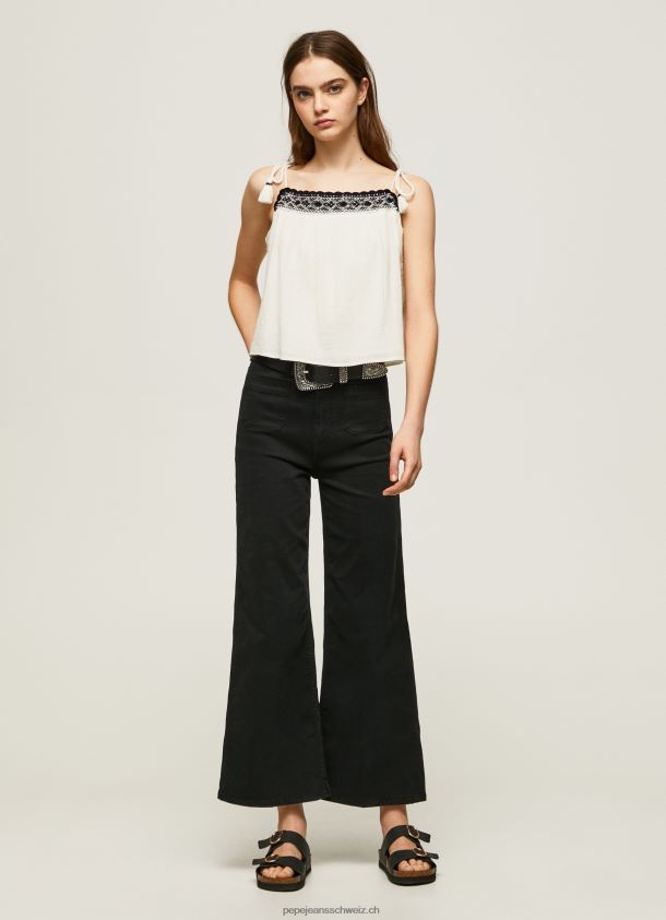 Baumwolltop mit Häkeldetails Frauen Pepe Jeans Mousse 84XH6T335