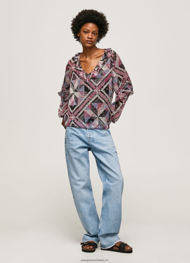 Bluse mit Paisley-Print und Rüschen Frauen Pepe Jeans multi 84XH6T376