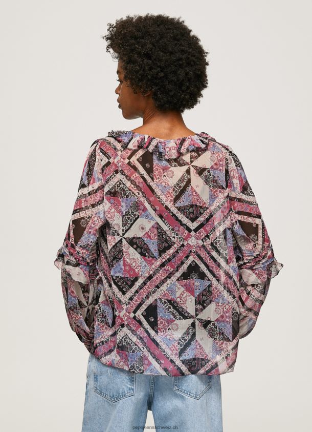 Bluse mit Paisley-Print und Rüschen Frauen Pepe Jeans multi 84XH6T376