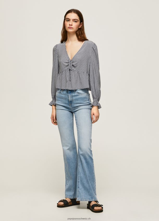 Bluse mit durchgehendem Logo-Print Frauen Pepe Jeans multi 84XH6T364