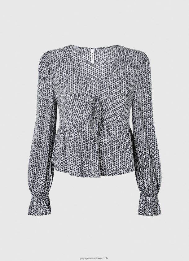Bluse mit durchgehendem Logo-Print Frauen Pepe Jeans multi 84XH6T364