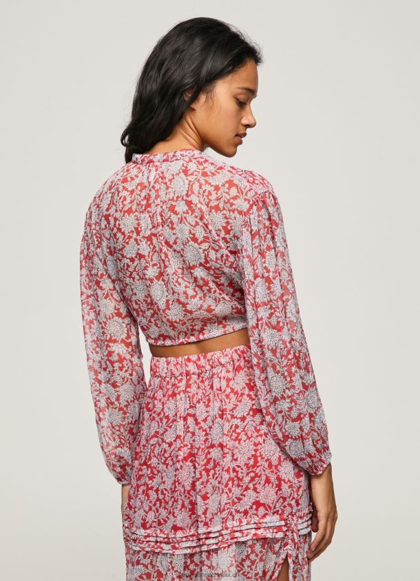 Cropped-Bluse mit Blumendruck Frauen Pepe Jeans multi 84XH6T363