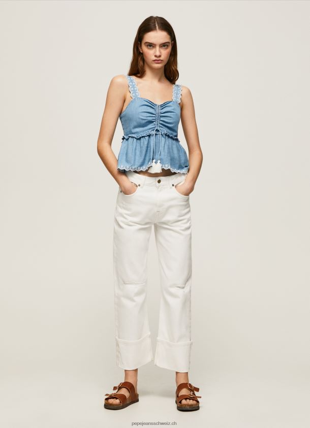Denim-Tanktop Frauen Pepe Jeans Blau 84XH6T350