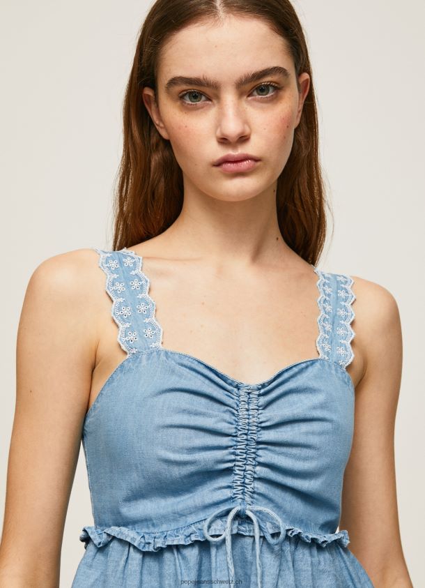 Denim-Tanktop Frauen Pepe Jeans Blau 84XH6T350
