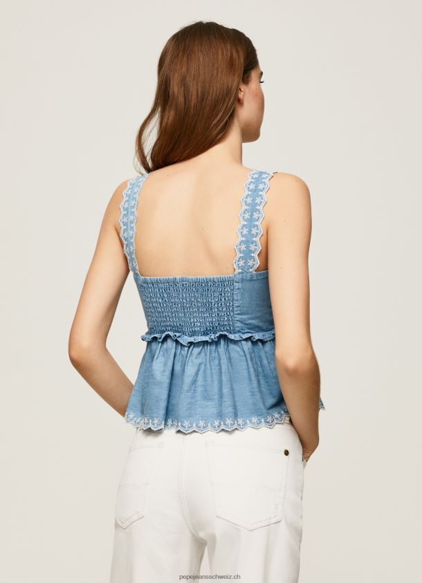 Denim-Tanktop Frauen Pepe Jeans Blau 84XH6T350