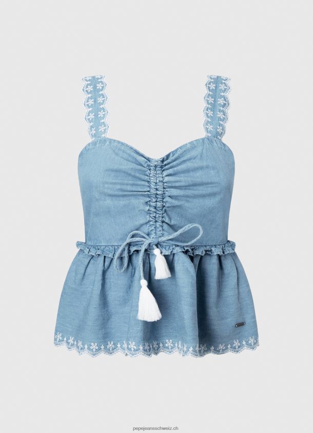 Denim-Tanktop Frauen Pepe Jeans Blau 84XH6T350