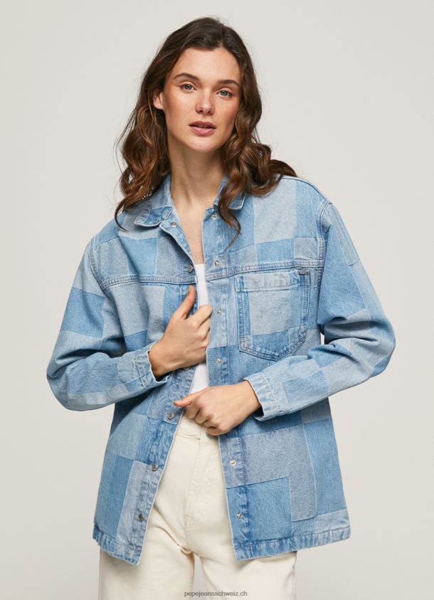 Denim-Überhemd in normaler Passform Frauen Pepe Jeans Denim 84XH6T352
