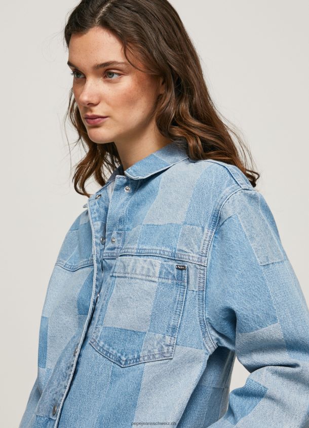Denim-Überhemd in normaler Passform Frauen Pepe Jeans Denim 84XH6T352