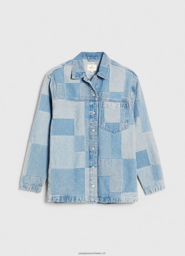 Denim-Überhemd in normaler Passform Frauen Pepe Jeans Denim 84XH6T352