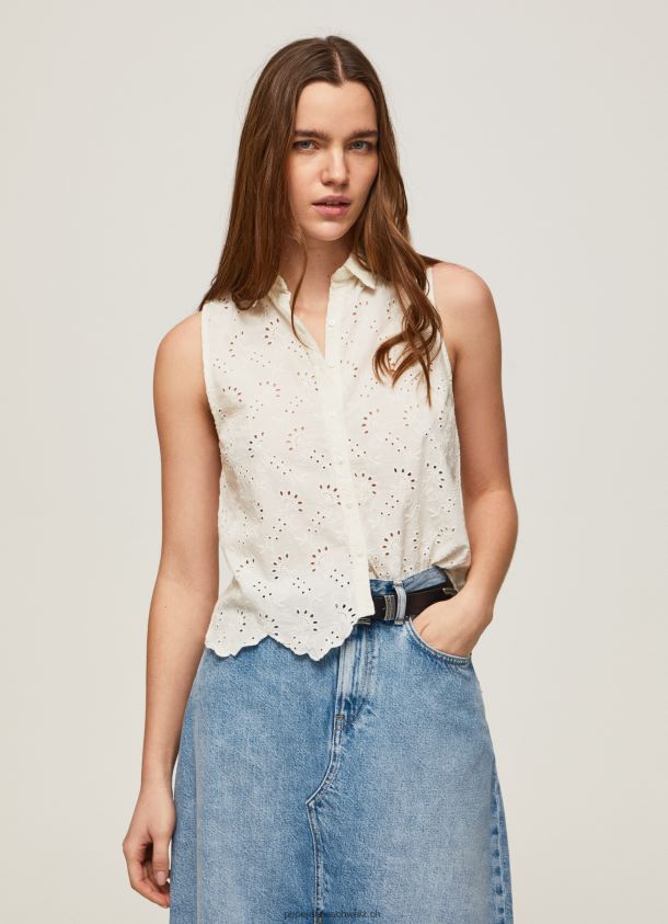 Hemd mit durchbrochenen Armlochärmeln Frauen Pepe Jeans Weiss 84XH6T337