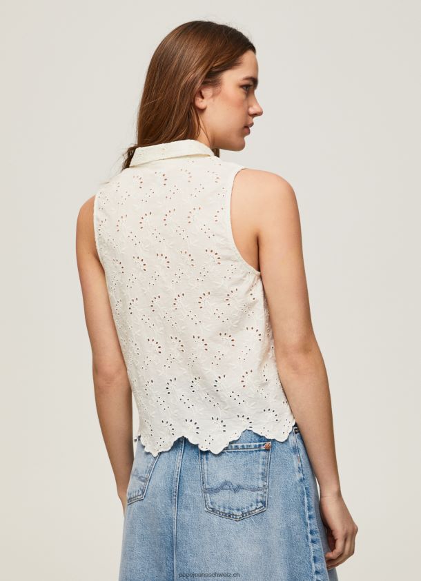 Hemd mit durchbrochenen Armlochärmeln Frauen Pepe Jeans Weiss 84XH6T337